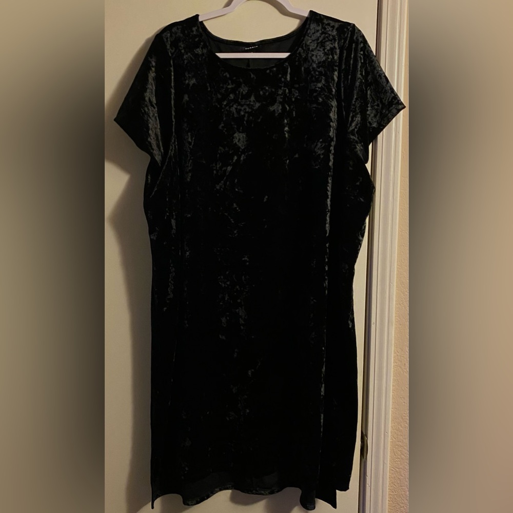 Torrid Crushed Velvet Black Dress 3X